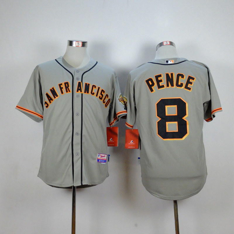 Men San Francisco Giants 8 Pence Grey MLB Jerseys